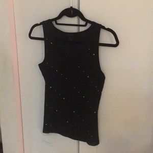 The Limited-Black sleeveless rayon top with rhinestones.  Size M